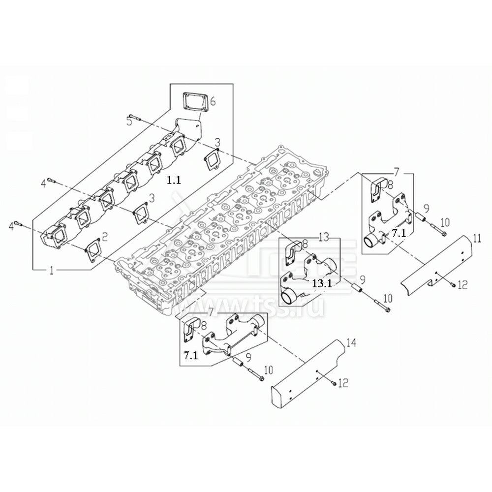 Впускной и выпускной коллекторы SDEC SC12E460D2