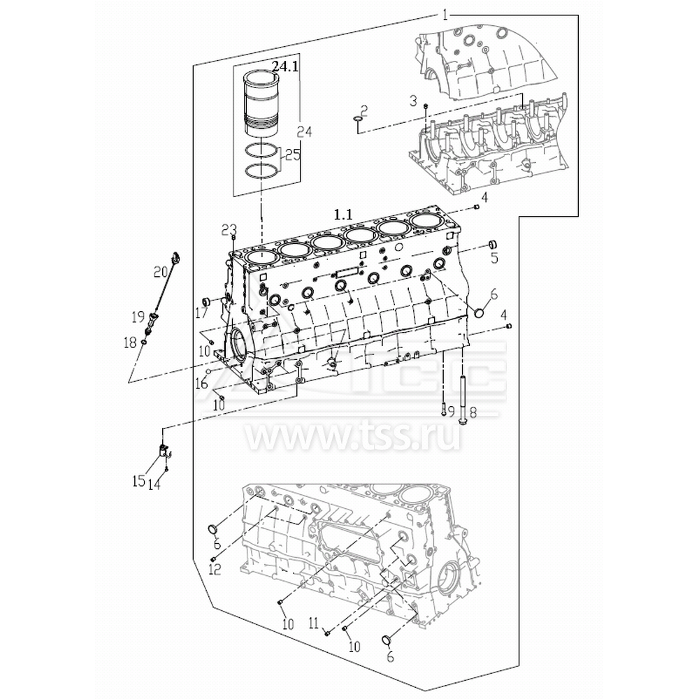 Блок цилиндров TSS Diesel TDS307-6LTЕ