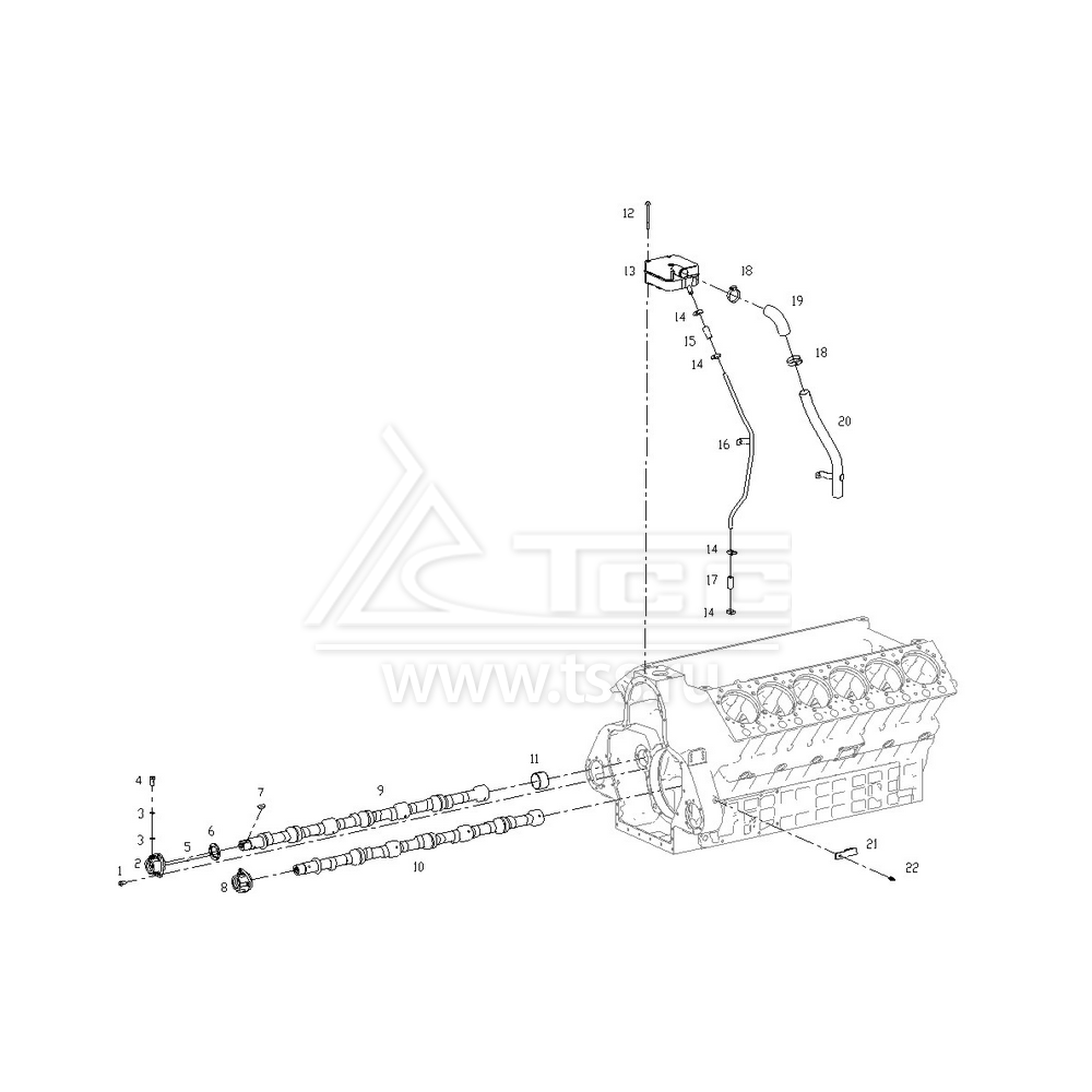 Распределительные валы и система вентиляции картера TSS Diesel TDS459-12VTE