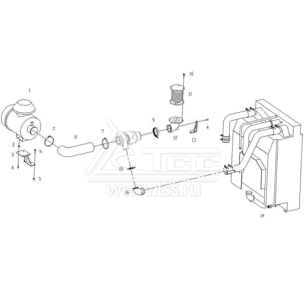 Воздушный фильтр и радиатор TSS Diesel TDS168-6LTE