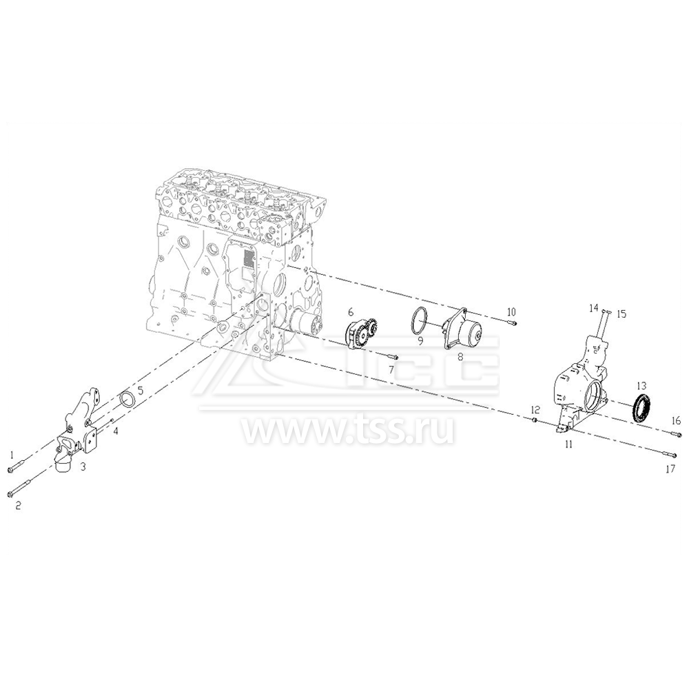 Водяной насос и маслонасос TSS Diesel TDS155-6LTE