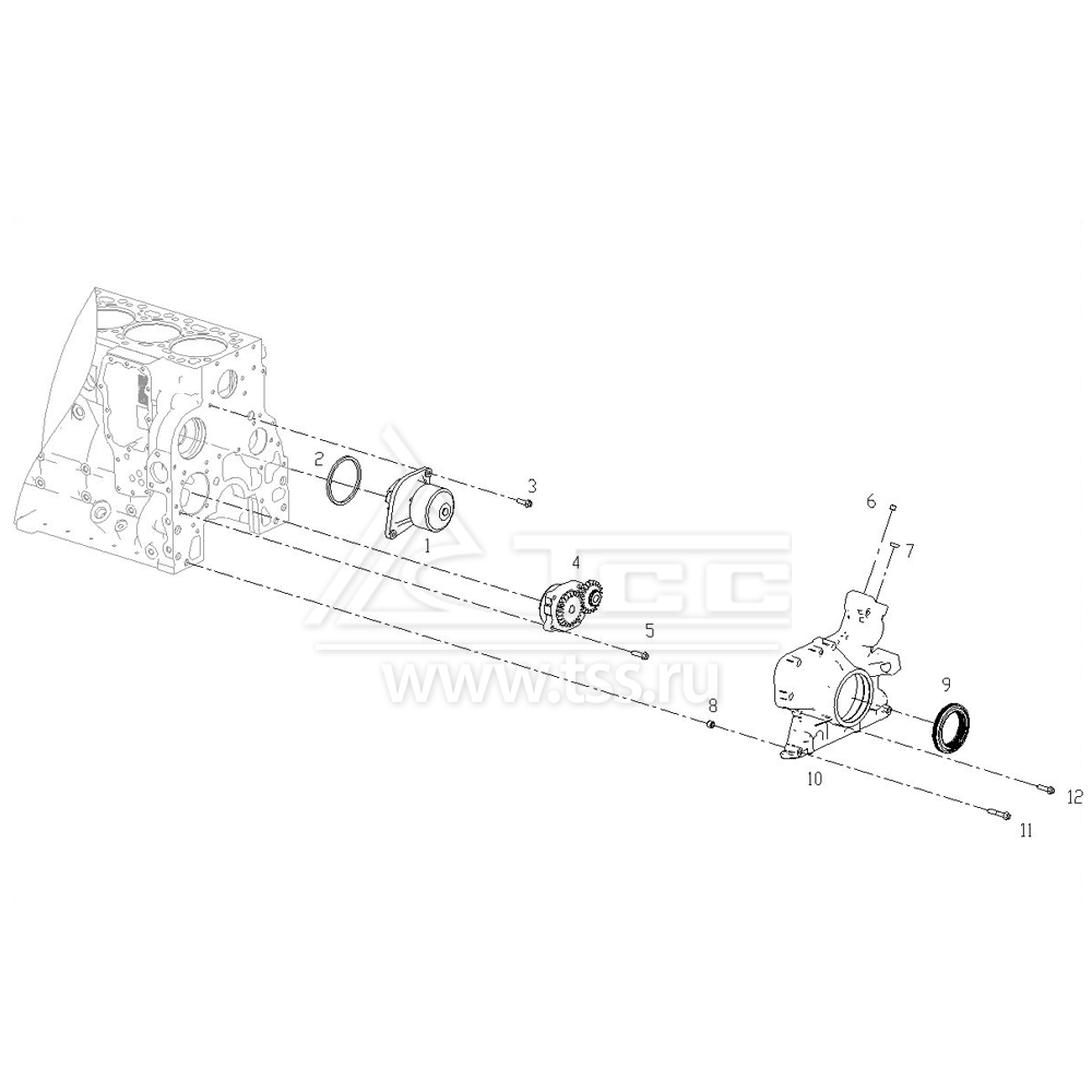 Водяной насос и маслонасос TSS Diesel TDS168-6LTE