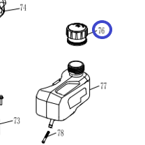 Крышка бака KV180A/hexagonal self-tapping screw Fuel tank cap KV180A, №76 (1209000300)