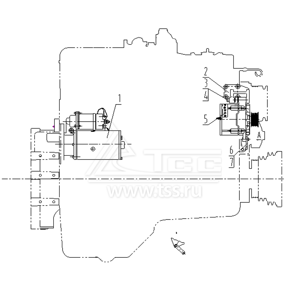 Стартер и зарядный генератор TSS Diesel TDS185-6LTЕ