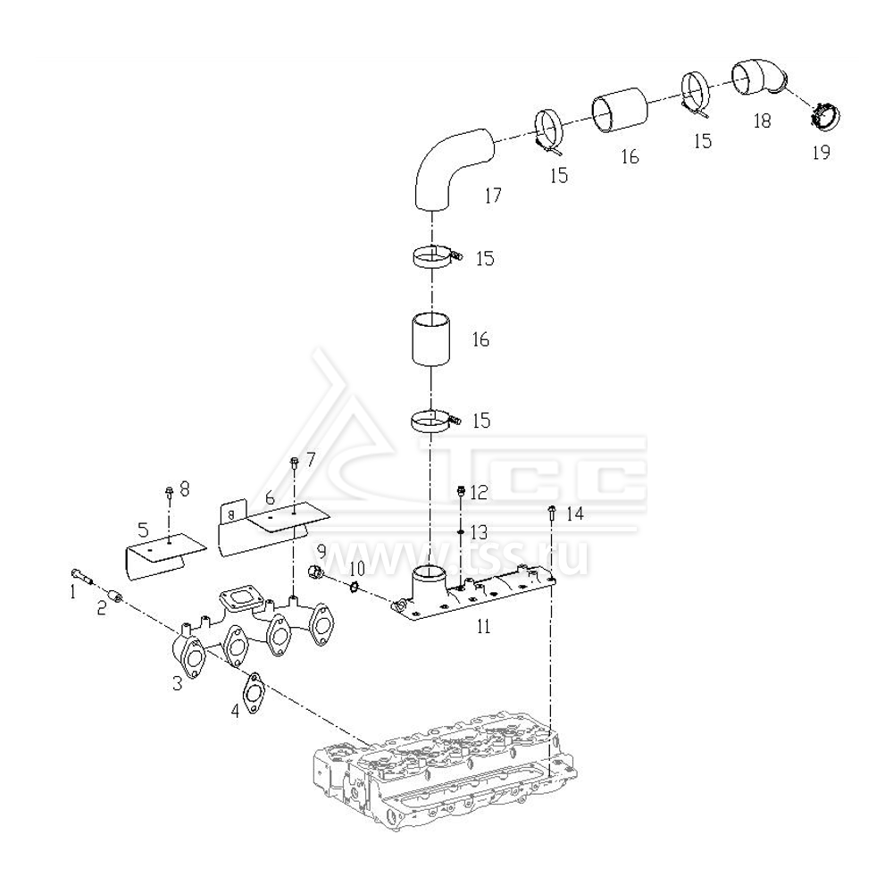 Впускной и выпускной коллекторы TSS Diesel TDS62-4LTE