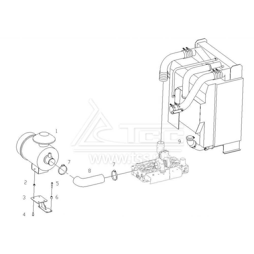 Радиатор и воздушный фильтр TSS Diesel TDS62-4LTE