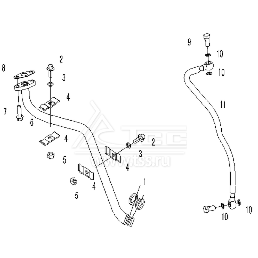 Трубки маслосистемы TSS Diesel TDS228-6LTЕ