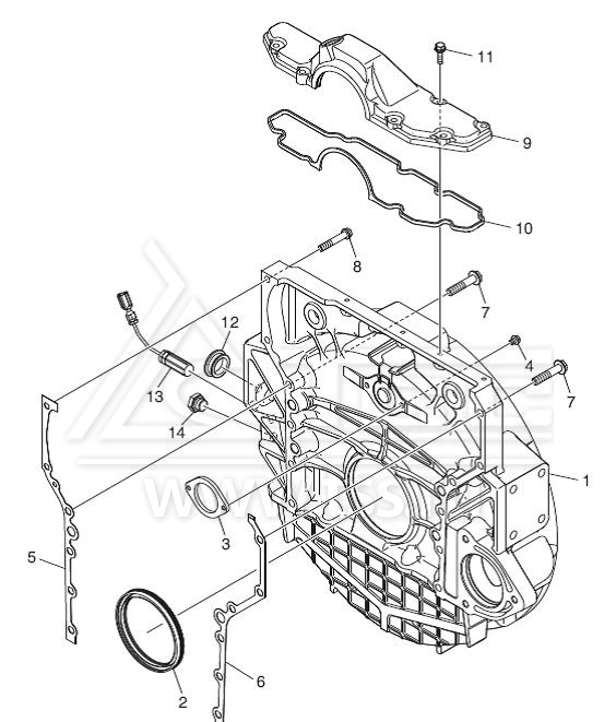 Корпус маховика Doosan DP158LC и DP158LD