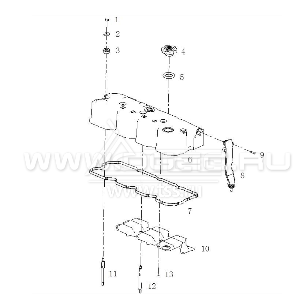 Крышка головки цилиндров TSS Diesel TDS105-4LTE