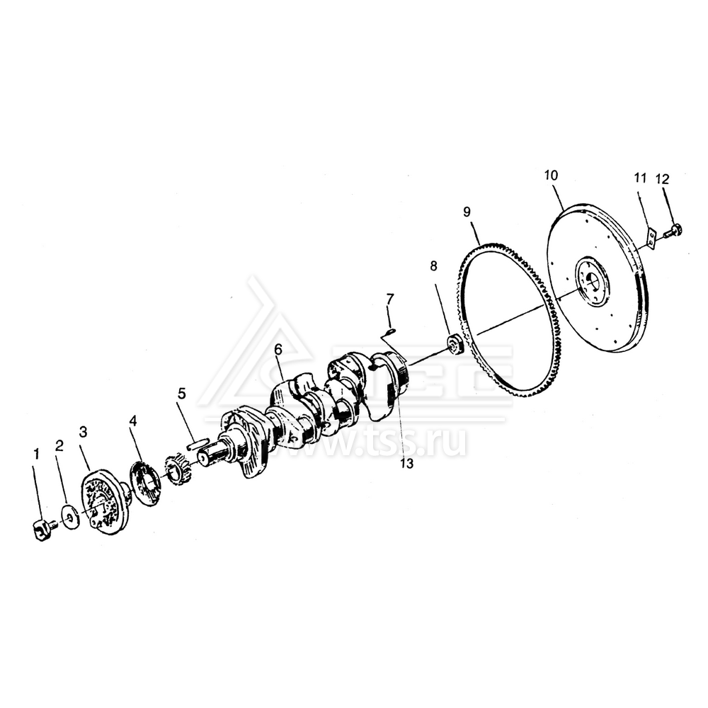 Коленвал и маховик TSS Diesel TDY 19 4L