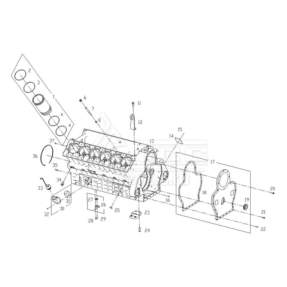 Блок цилиндров TSS Diesel TDS555-12VTE