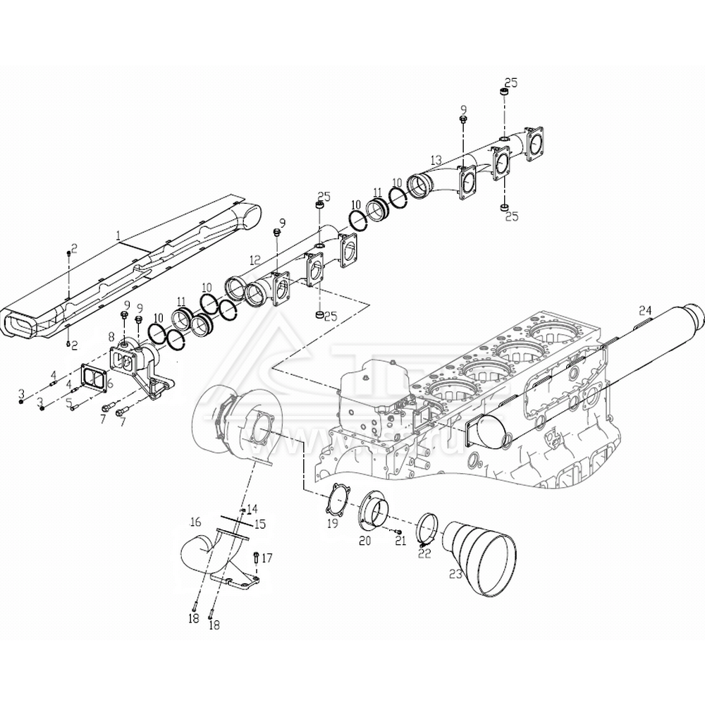 Впускной и выпускной коллекторы TSS Diesel TDS660-6LTE