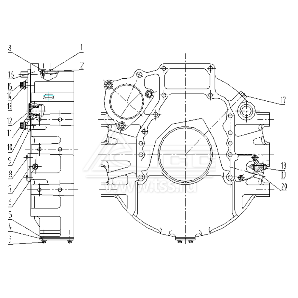 Картер маховика TSS Diesel TDS185-6LTЕ