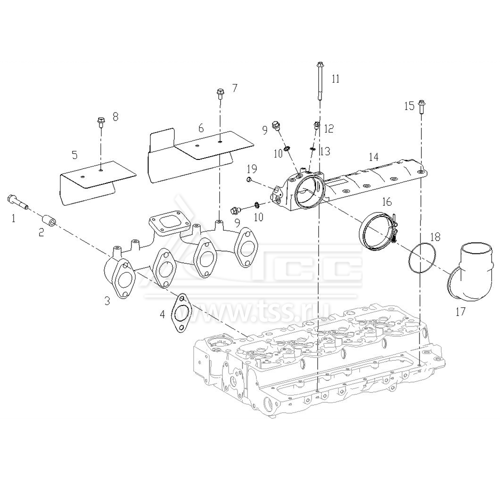 Впускной и выпускной коллекторы TSS Diesel TDS120-4LTE