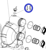 Кольцо уплотнительное пробки помпы TSS PGT80/O-ring at screw plug PGT80, №14 (30152-00199-00)