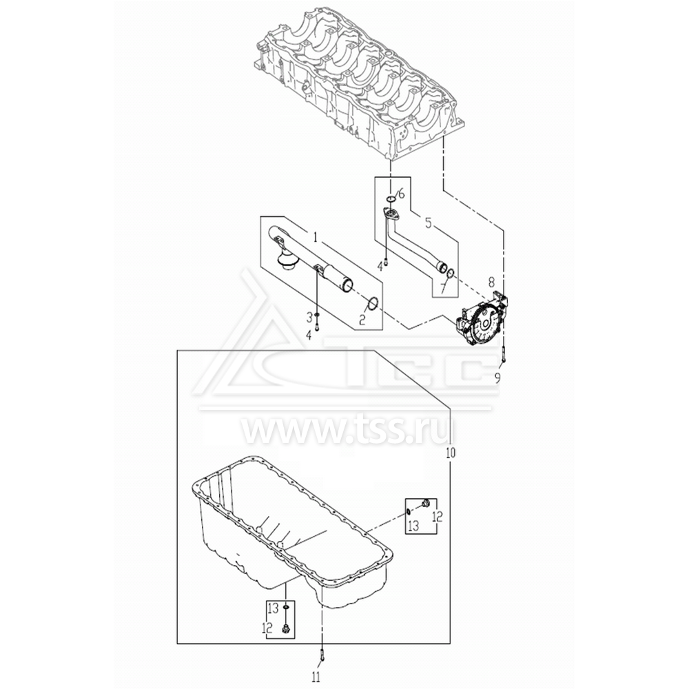 Масляный поддон и маслонасос TSS Diesel TDS307-6LTЕ