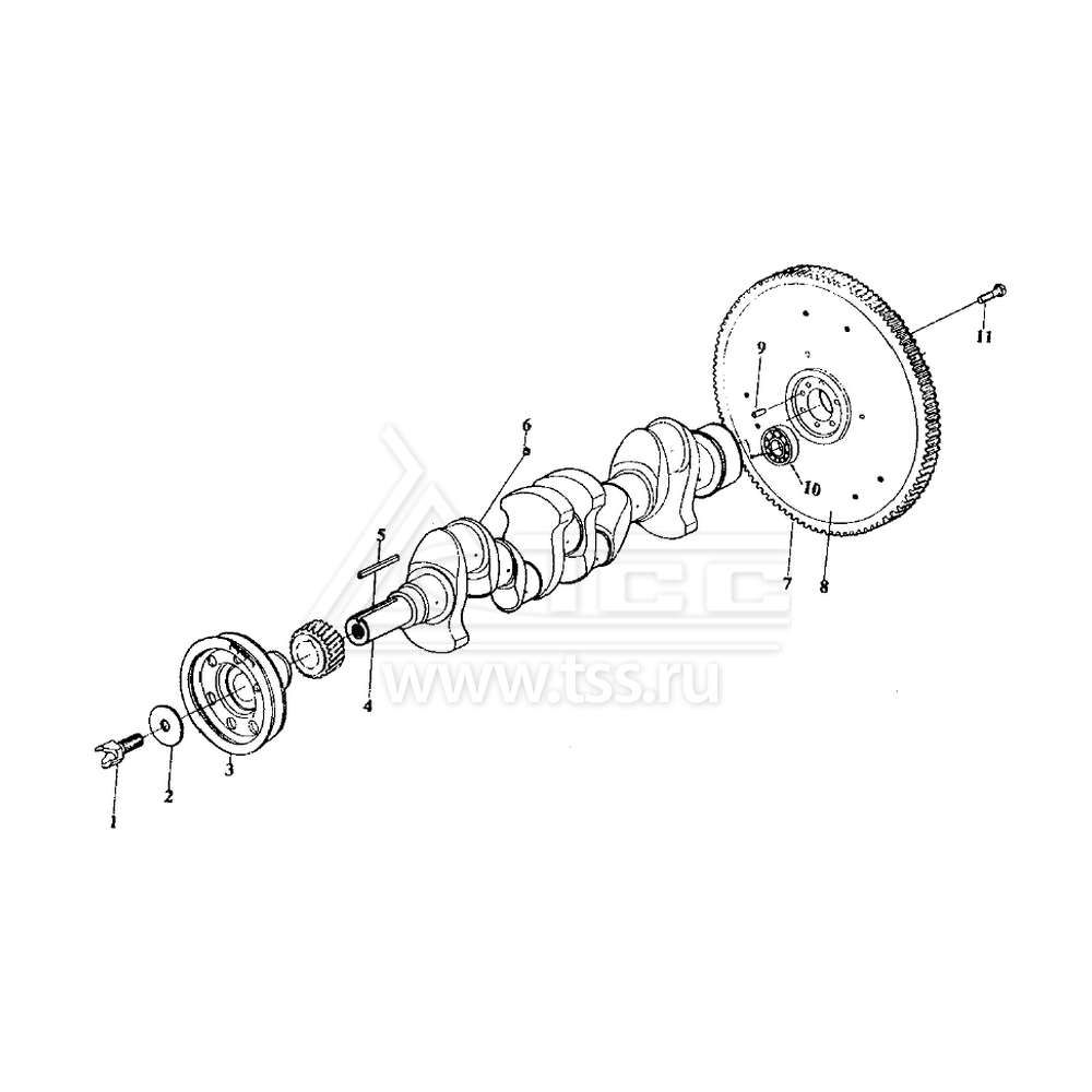 Коленчатый вал и маховик TSS Diesel TDY 15 4L