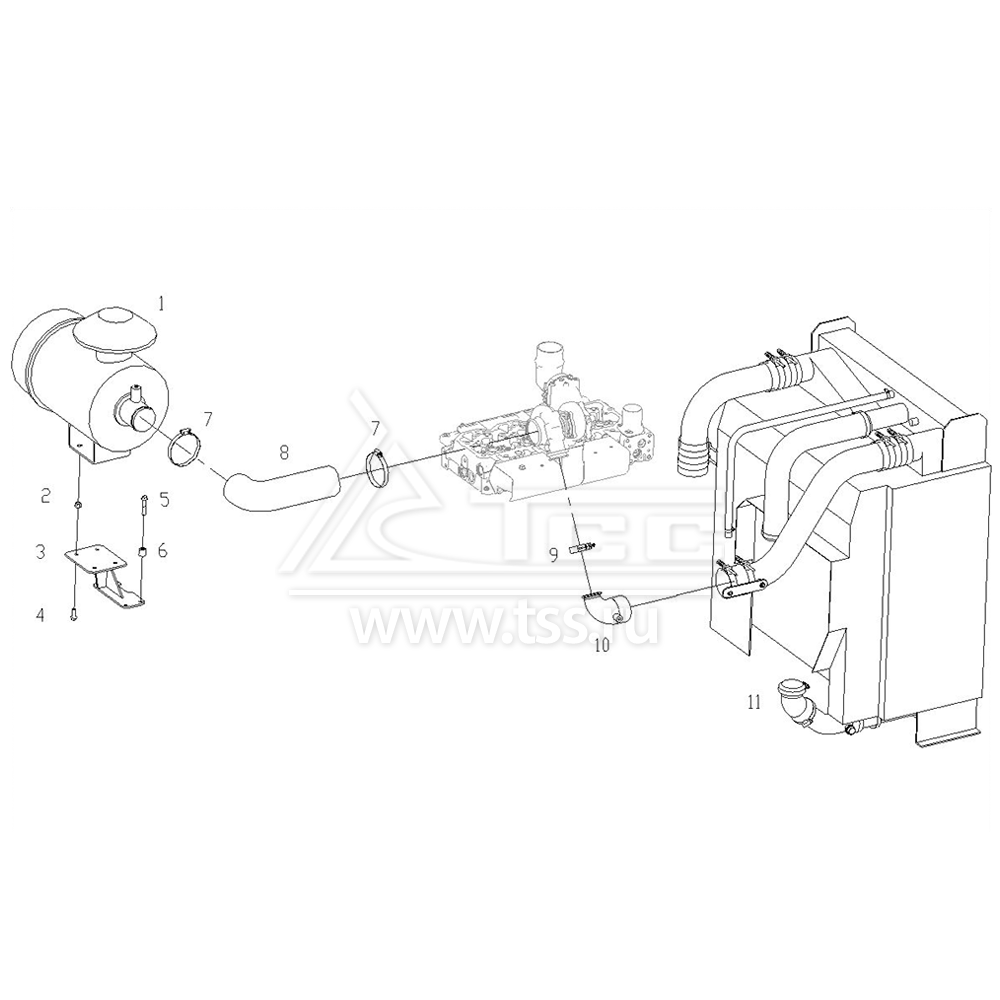 Радиатор и воздушный фильтр TSS Diesel TDS105-4LTE