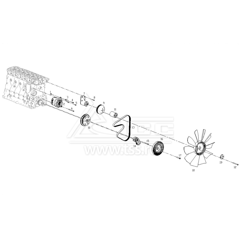 Ременный привод TSS Diesel TDS168-6LTE