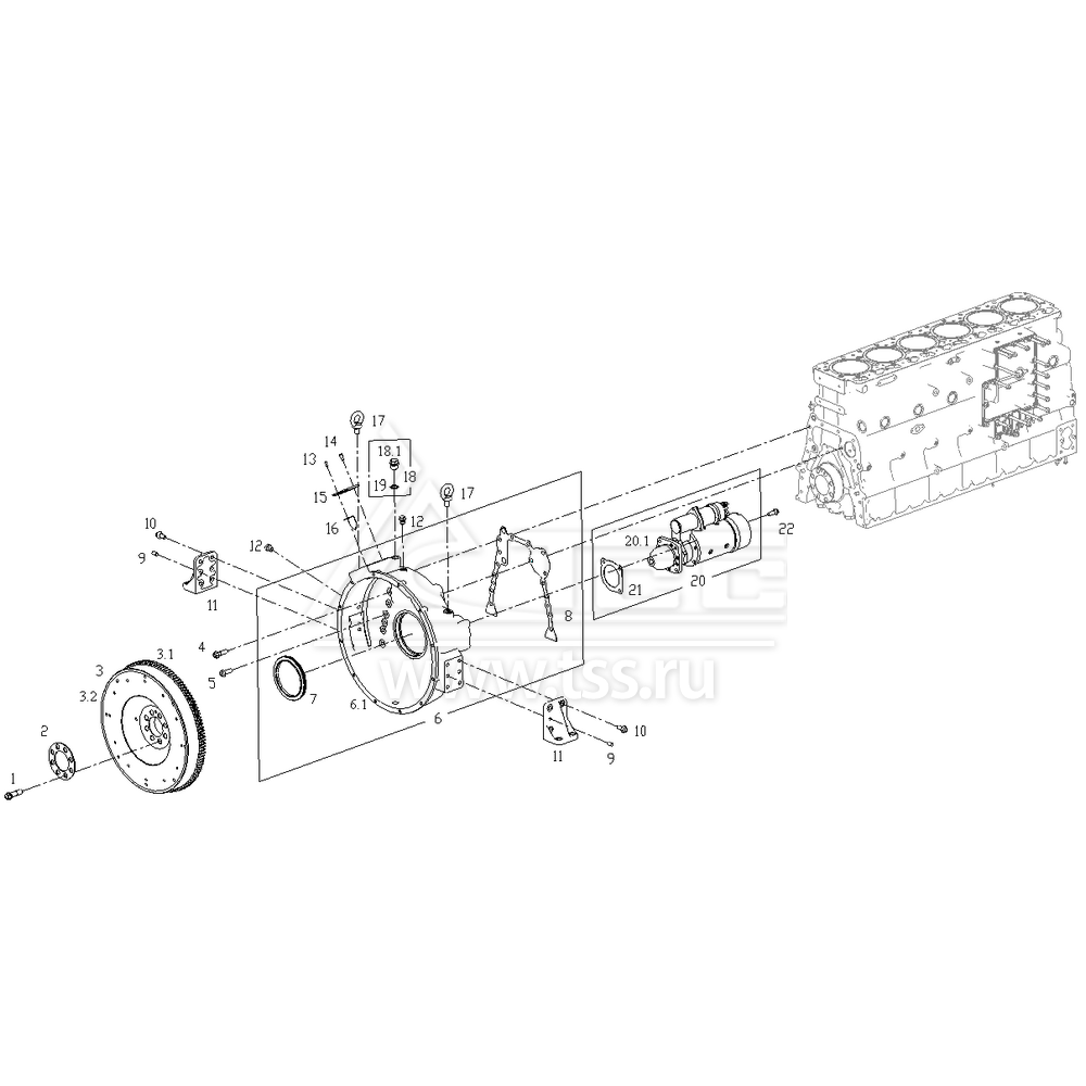 Маховик SDEC SC15G500D2 (TSS Diesel TDS330-6LTE)