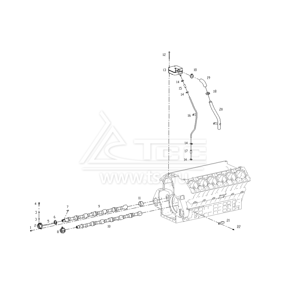 Распределительные валы и система вентиляции картера TSS Diesel TDS405-12VTE