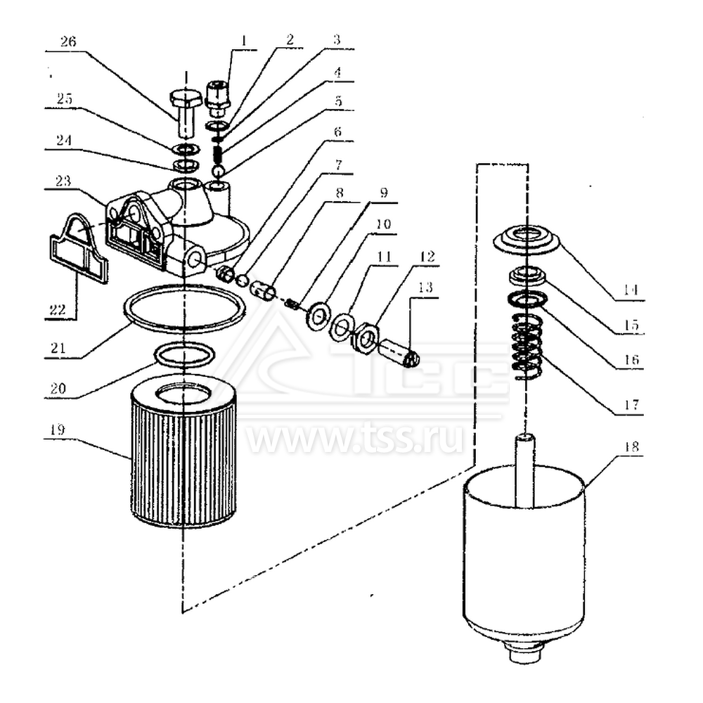Масляный фильтр TSS Diesel TDY 25 4L; TDY 30 4L