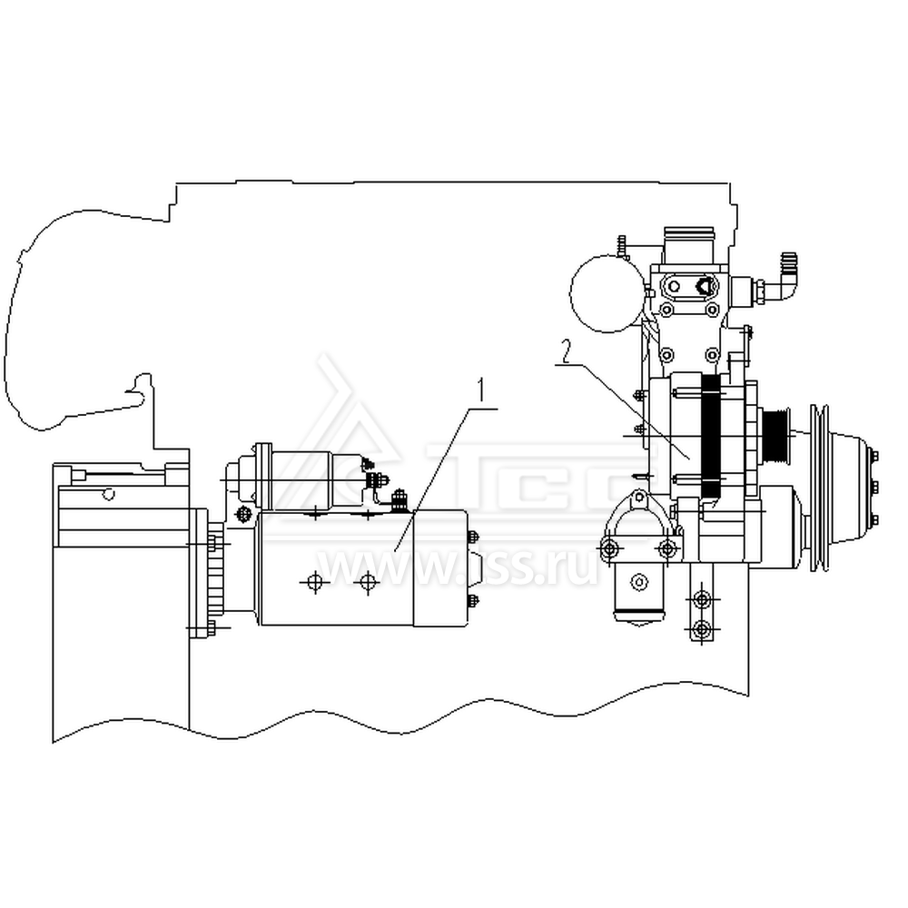 Стартер и зарядный генератор TSS Diesel TDS228-6LTЕ