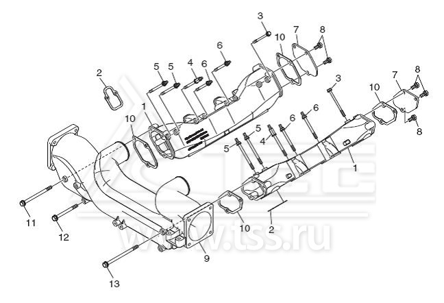 Впускной коллектор DP158LC и DP158LD