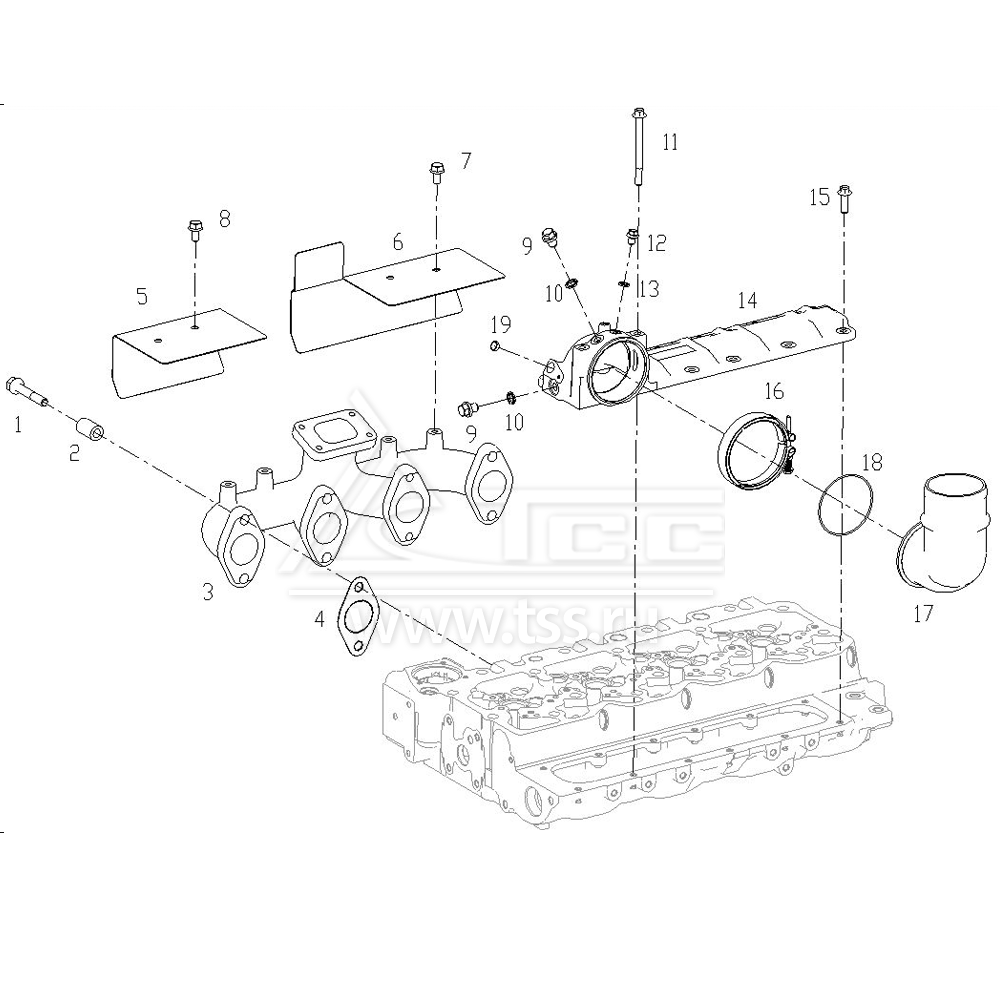 Впускной и выпускной коллекторы TSS Diesel TDS155-6LTE