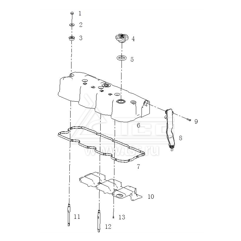Крышка головки цилиндров TSS Diesel TDS62-4LTE