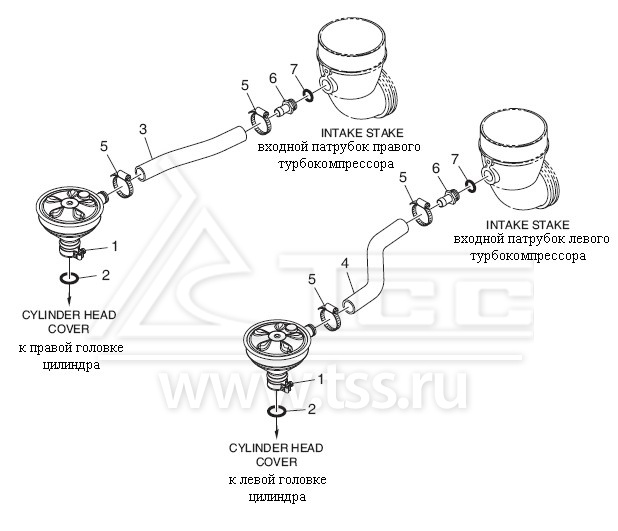 Вентиляция картера Doosan DP158LC и DP158LD