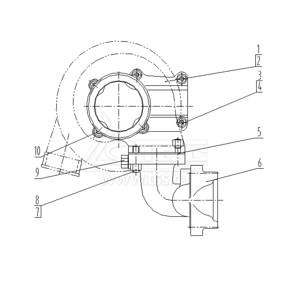 Элементы крепления турбокомпрессора SDEC SC9D280D2