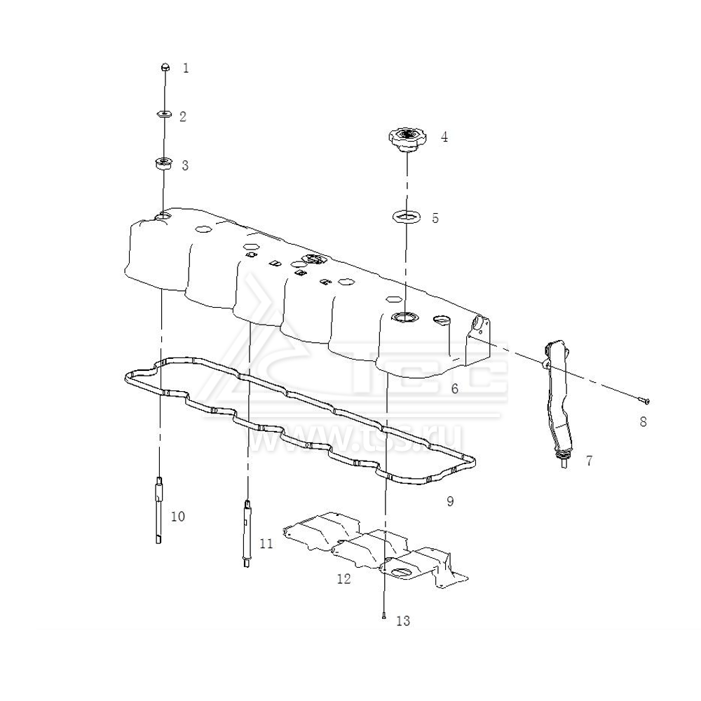 Крышка головки цилиндров TSS Diesel TDS168-6LTE