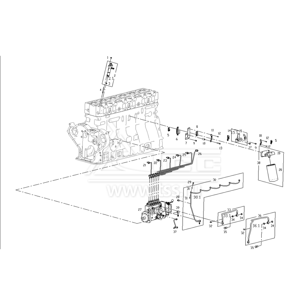 Топливная система SDEC SC15G500D2 (TSS Diesel TDS330-6LTE)