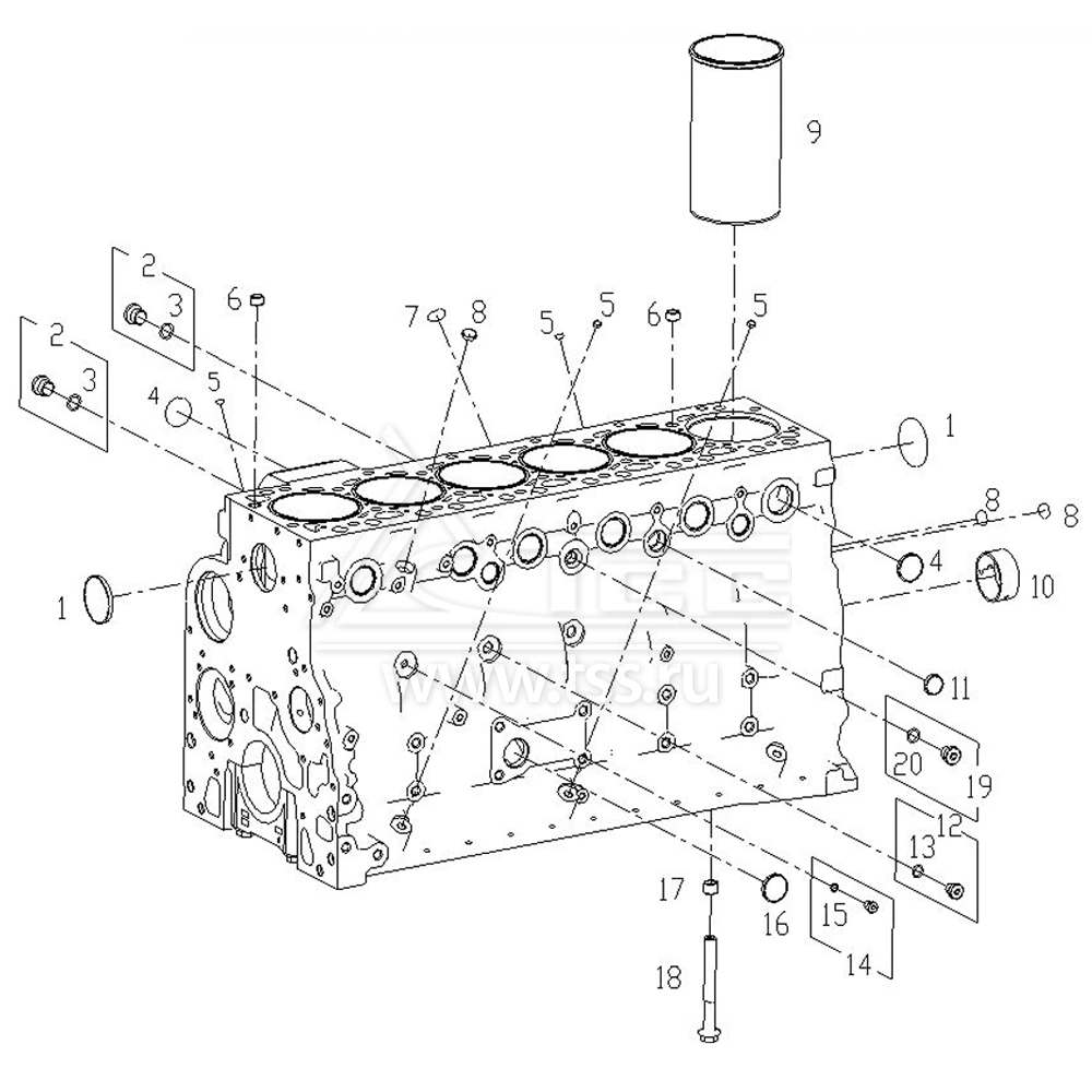 Блок цилиндров TSS Diesel TDS168-6LTE