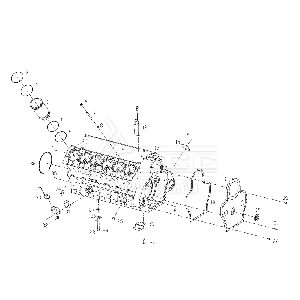 Блок цилиндров TSS Diesel TDS405-12VTE
