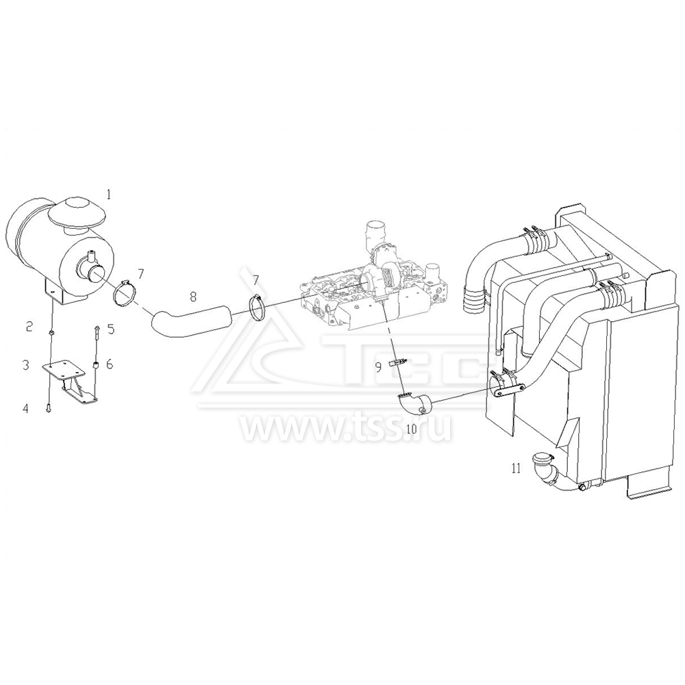 Воздушный фильтр и радиатор TSS Diesel TDS155-6LTE