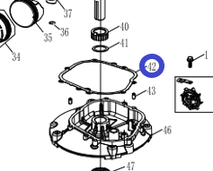 Прокладка картера двигателя KV180A/Crankcase cover gasket KV180A, №42 (1201000400)
