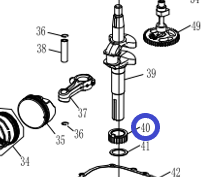 Шестерня коленвала KV180A/Drive gear KV180A, №40 (1202000410)