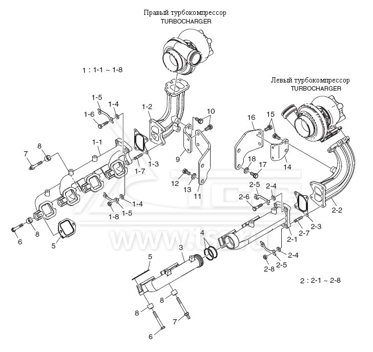 Выпускной коллектор DP158LC и DP158LD