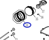Кольца поршневые, комплект KV180A/piston rings KV180A, №34 (1202000750)