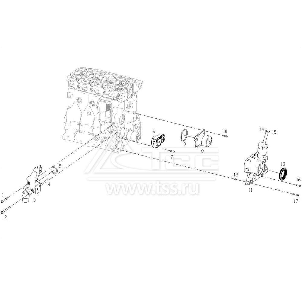 Водяной насос и маслонасос TSS Diesel TDS120-4LTE