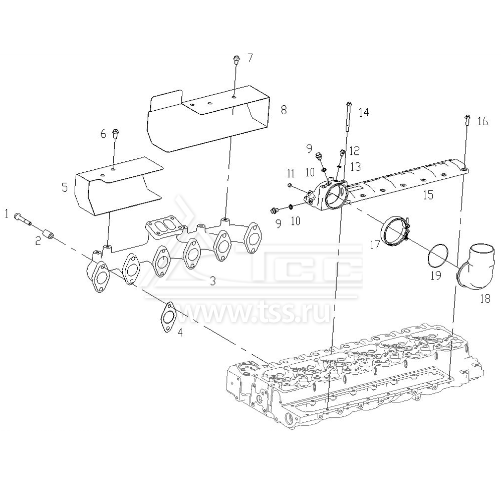 Впускной и выпускной коллекторы TSS Diesel TDS168-6LTE