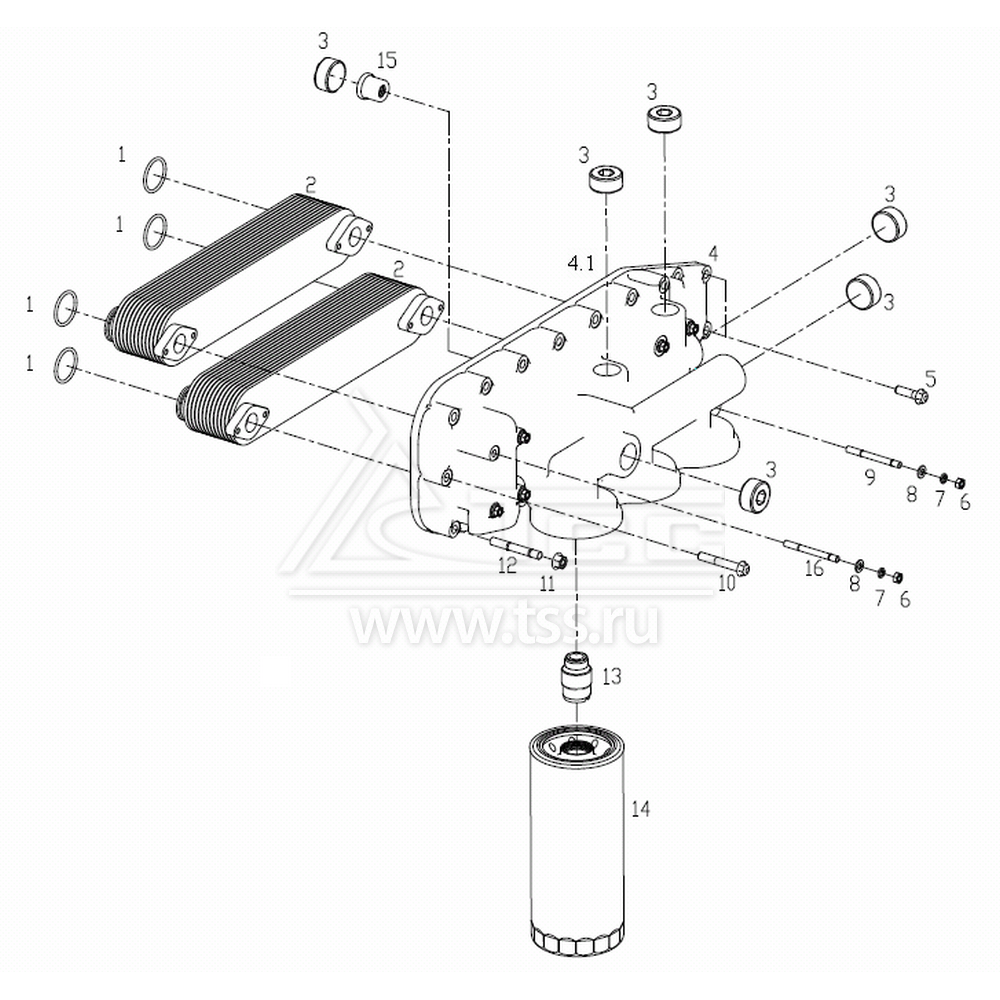 Масляный теплообменник SDEC SC33W990D2