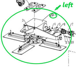 Редуктор левый TSS DRD 2000H/Gear box (left), №29-1 (CNMG36-D029-1)