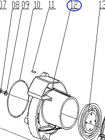 Улитка помпы TSS-PDST80E/Volute assembly TSS-PDST80E, №12 (34037-00038-00)
