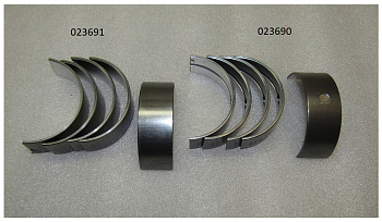 Вкладыши подшипника коренного верхние Ricardo Y485BD; TDK 17 4L (к-т из 5 шт)/Main bearing (upper sh