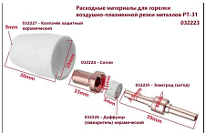 Плазмотрон (горелка плазменной резки металлов)  PT-31, 5 м / plasma cutting torch