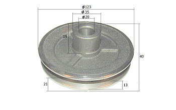 Шкив (20х123х1A) редуктора TSS DMD1000L/ Pulley