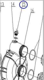 Пробка фланца помпы TSS-PDST80E/Plug screw TSS-PDST80E, №15 (70010-00237-00)